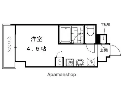 キャンパスヴィレッジ京都西京極(ワンルーム/3階)の間取り写真