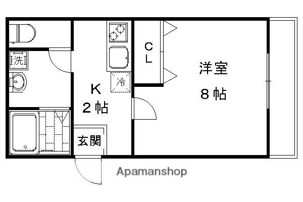 ランフォート天神川(1K/2階)の間取り写真