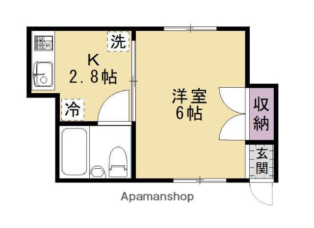 KOZY嵯峨嵐山(1K/2階)の間取り写真