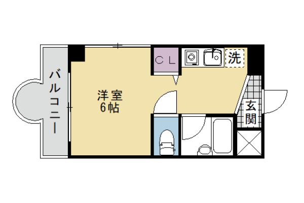 長岡プラザ(1K/3階)の間取り写真