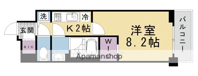 ベラジオ雅び京都西院(1K/3階)の間取り写真