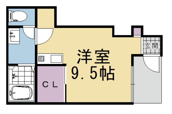 ベルリード三継(ワンルーム/1階)の間取り写真