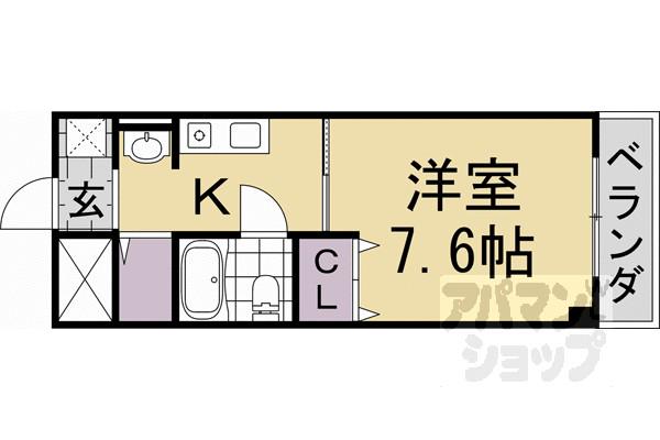 グラシューズなかにし(1K/3階)の間取り写真