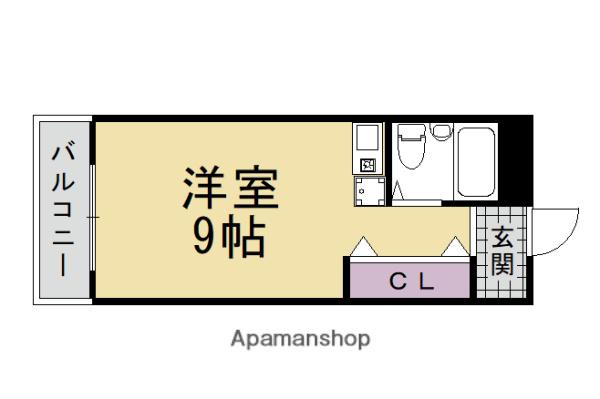 グラシューズなかにし(ワンルーム/2階)の間取り写真