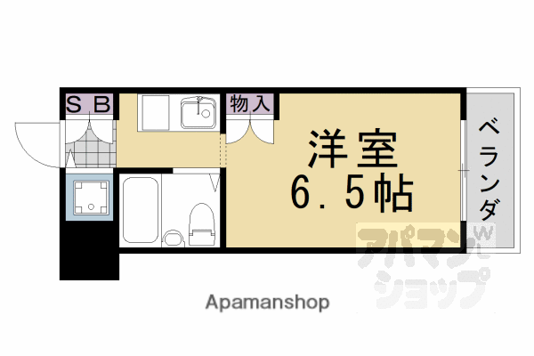 ジョイフル桂(1K/2階)の間取り写真