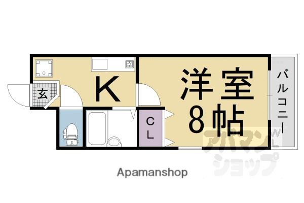 フレンドシップ(1K/4階)の間取り写真