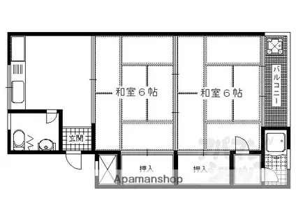 大北マンション(2K/3階)の間取り写真