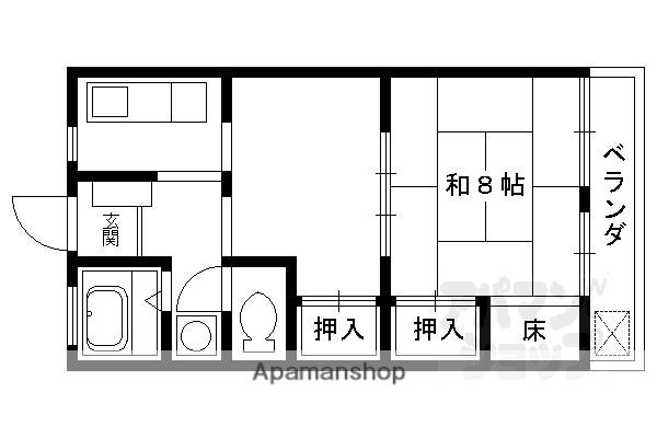洛西マンションII(2K/4階)の間取り写真