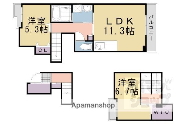 メゾン都II(2LDK/2階)の間取り写真