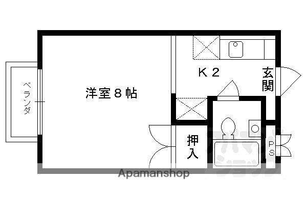 富士ハイツ(1K/2階)の間取り写真