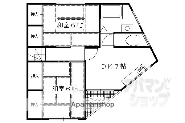 小川ハイツ(2DK/2階)の間取り写真