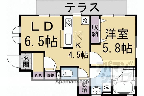 阪急電鉄京都線 西京極駅 徒歩7分 2階建 築1年(1LDK)の間取り写真