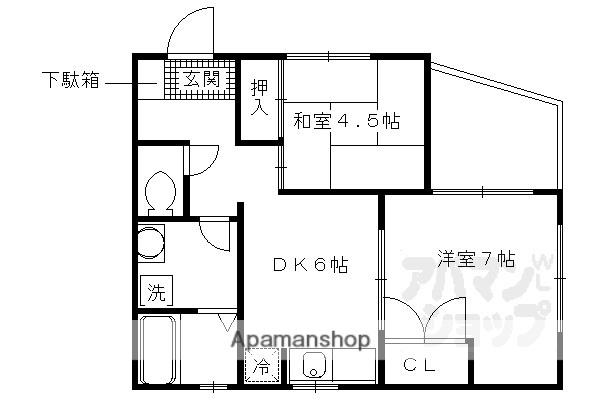 パルアベニュー醍醐(2DK/2階)の間取り写真