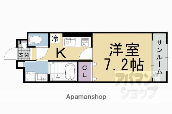 ベルデーアII(1K/1階)の間取り写真