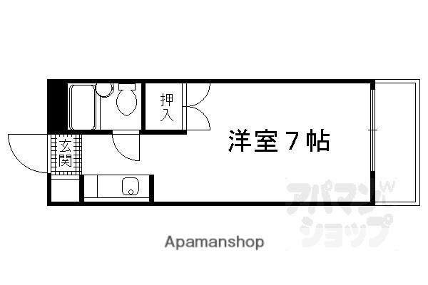 ロイヤルハイツ八洲III(1K/4階)の間取り写真