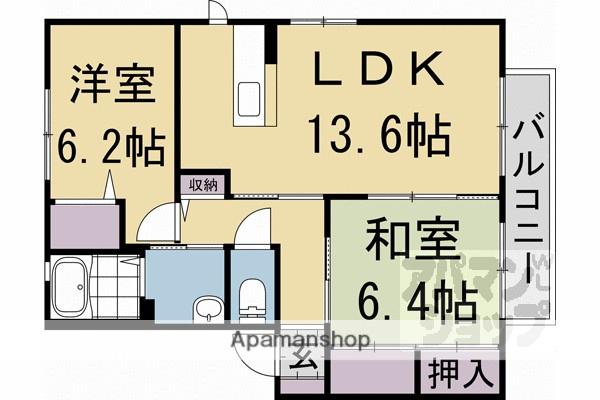 ブルーム(2LDK/2階)の間取り写真