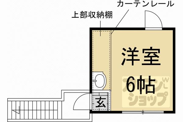 京都市東西線 太秦天神川駅 徒歩12分 2階建 築7年(ワンルーム/2階)の間取り写真