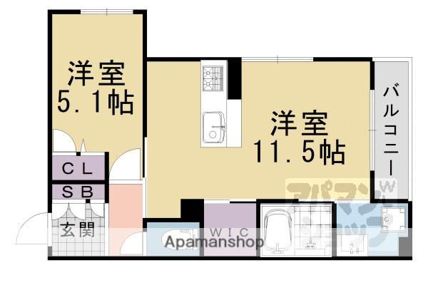 シャーメゾン桂川(1LDK/3階)の間取り写真