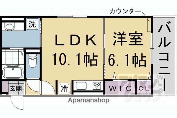 ヴィダ西京極(1LDK/2階)の間取り写真