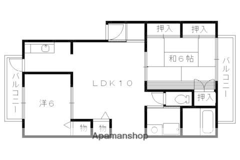 星野桃山マンション(2LDK/2階)の間取り写真