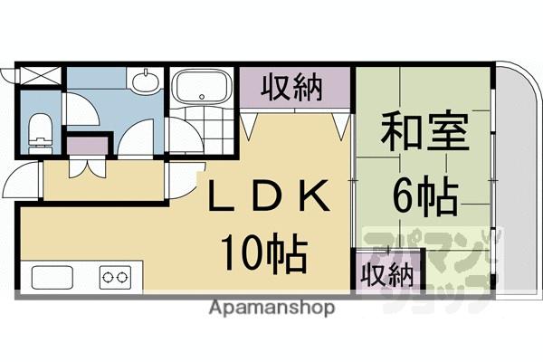 ラヴィアン河原町(1LDK/3階)の間取り写真