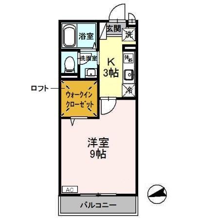 メルベーユ祥(1K/2階)の間取り写真