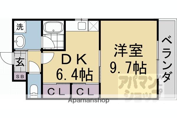 メランザーナ(1DK/1階)の間取り写真