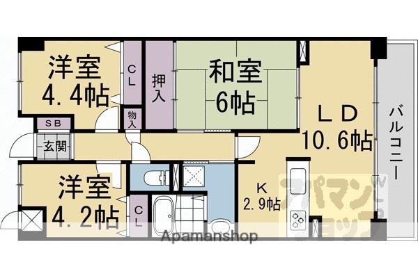 K-CITY桂川I番館(3LDK/2階)の間取り写真