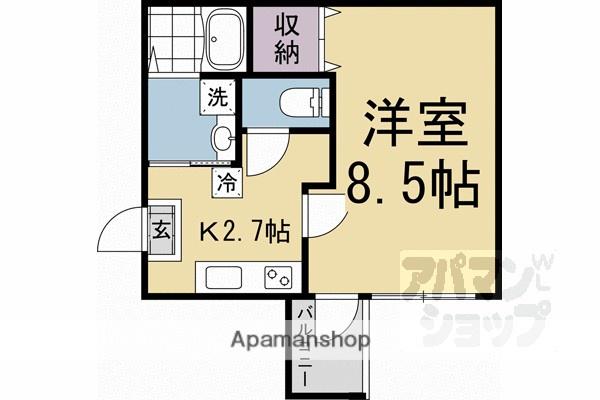 ビエノス京都花園(1K/3階)の間取り写真