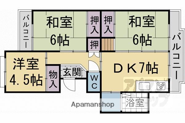 大覚寺市営(3DK/1階)の間取り写真