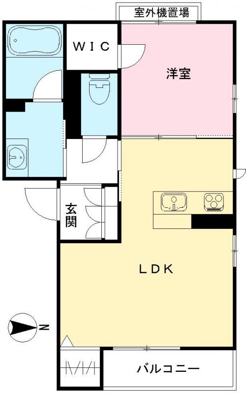 リバティスクエア Ⅱ(1LDK/2階)の間取り写真