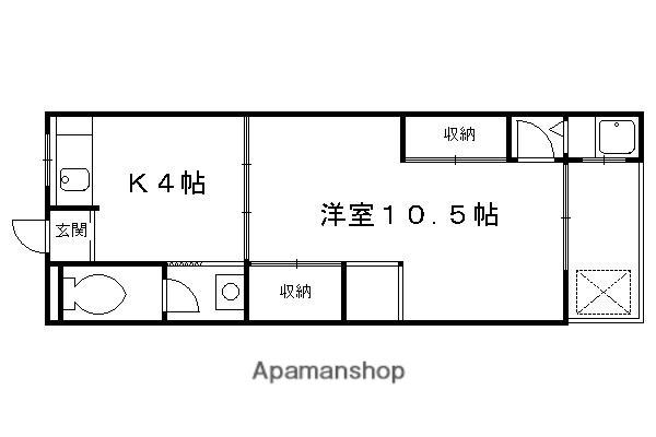 マンション千丈(1K/2階)の間取り写真