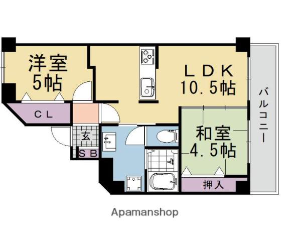 I-PLASE東垣内(2LDK/4階)の間取り写真