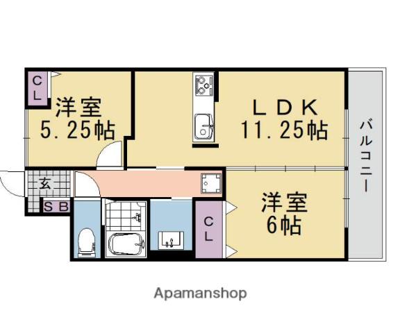I-PLASE東垣内(2LDK/3階)の間取り写真