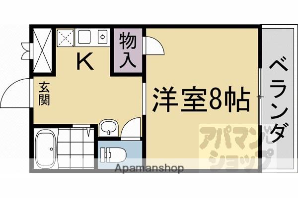 ツインホースII(1K/4階)の間取り写真