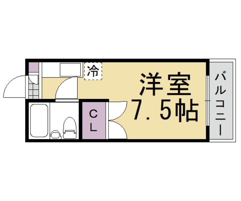 大島マンション(ワンルーム/3階)の間取り写真