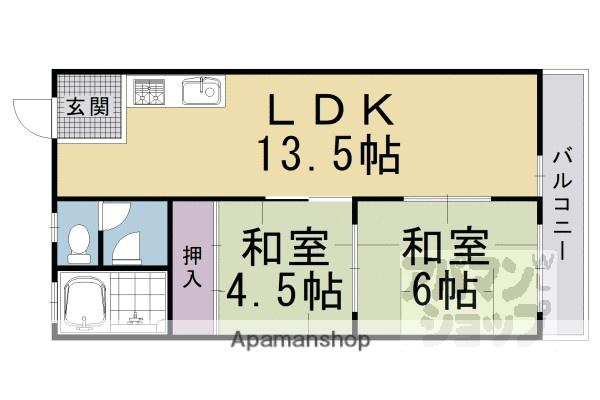 コーポジョイ(2LDK/3階)の間取り写真