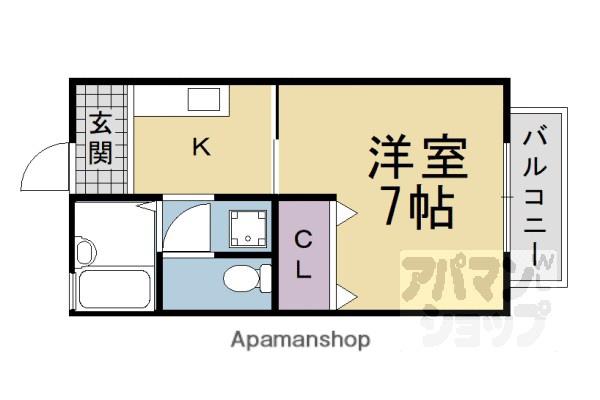 TAMAグラードB(1K/1階)の間取り写真