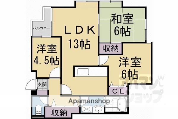 ヴァンシドール(3LDK/3階)の間取り写真