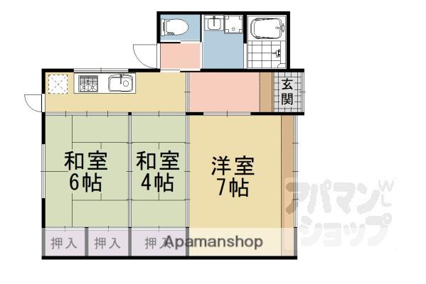 京都府京都市西京区 1階建 築68年(3K)の間取り写真