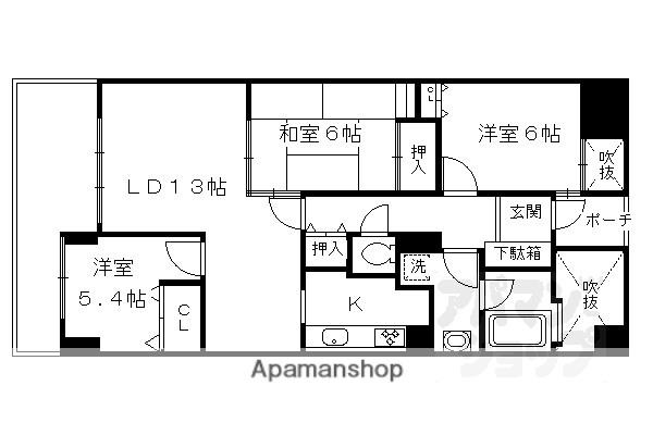 グランデュール鴨川 II番館(3LDK/8階)の間取り写真