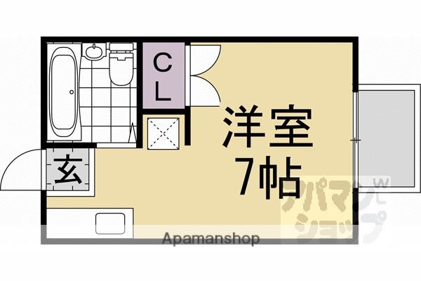 ファジィ亀岡(ワンルーム/2階)の間取り写真