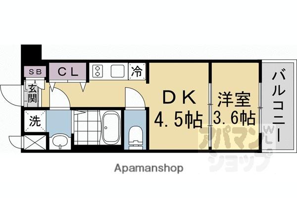 レシオス京都嵯峨野(1DK/5階)の間取り写真