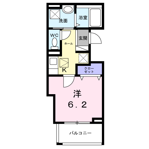 レジデンス 藤ケ森(1K/1階)の間取り写真