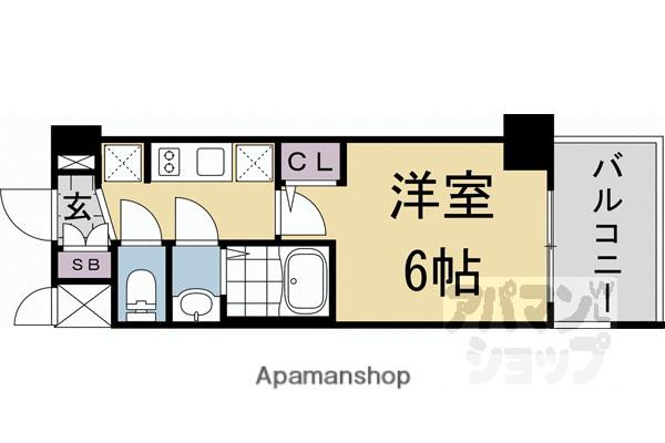 プロヴィスタ京都西院(1K/11階)の間取り写真