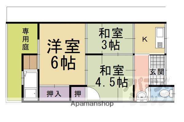 寺戸町中村垣内貸家(3K)の間取り写真