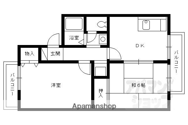 セジュール小原II(2DK/2階)の間取り写真