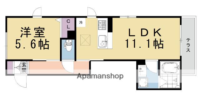 フェリシード花水木II(1LDK/1階)の間取り写真