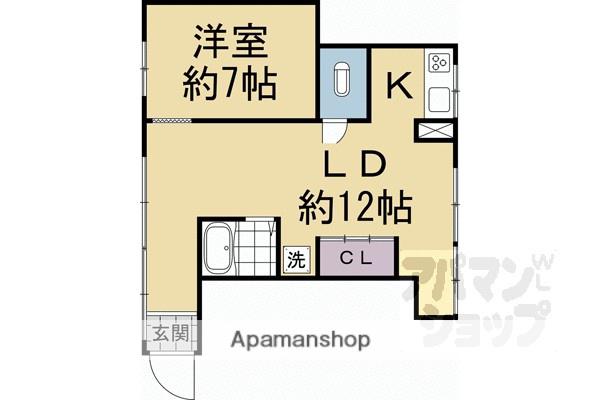 YUビル(1LDK/2階)の間取り写真
