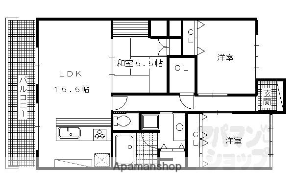 ベアティ洛西口(3LDK/3階)の間取り写真